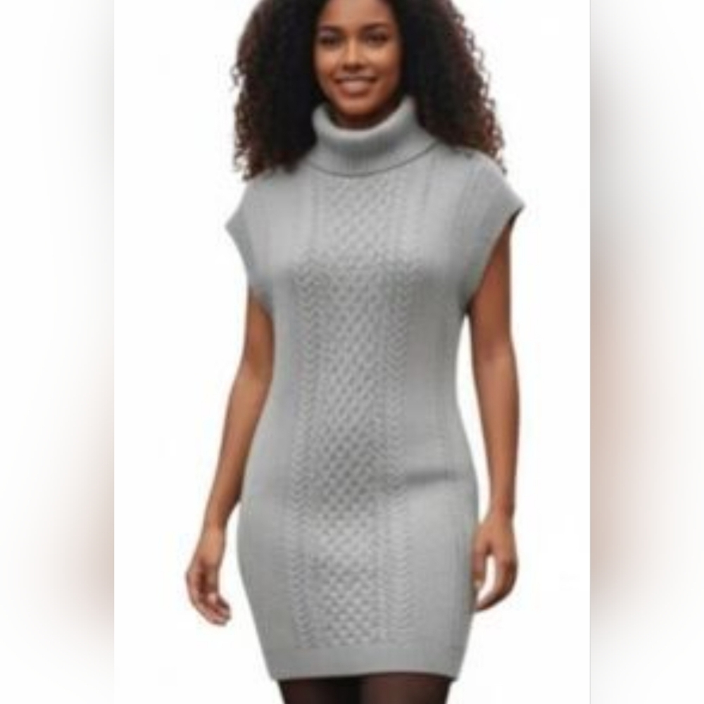 Lucky Brand Sweater Dress Light Gray Size M.